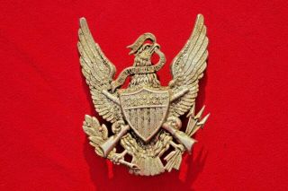 Ww1,  Ww2 Us Military Dress Cap Pin Badge E Pluribus Unum Eagle Hat Emblem Large