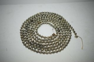 Vintage Mercury Glass Silver Beads 105 " Christmas Tree Garland Feather Tree