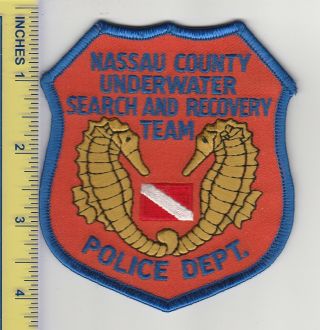 Us Police Patch Nassau County York Police Underwater Search And Rescue Team