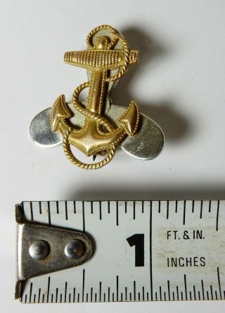 Wwii Sterling Silver Gold Filled Usn Us Navy Anchor Prop Pin