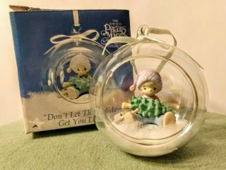 Precious Moments - Glass Ball Christmas Ornament - Boy With Christmas Tree