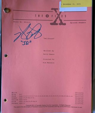 Autographed Hellbound X - Files Multi Color Production Script