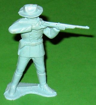 Marx 60 Mm Canadian Powder Blue Cavalry.  Standing Shooting Carbine,