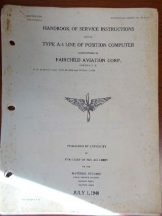 Line Of Position Computer Type A - 4 Service Instructions Technical Order Armyusaf