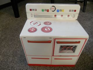 Vintage 1950s Wolverine Tin Litho Toy Kitchen Stove Oven
