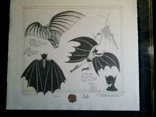 Batman Da Vinci Signed By Bob Kane Lithograph 476/500 Tm &c 1989 Dc Comics