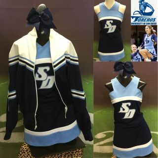 Vintage Real Cheerleading Uniform University Of San Diego SzS/Med 4pc 2