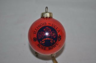 Illinois Vs Ucla Jan 2,  1984 Rose Bowl Red Glass Christmas Ornament Usa