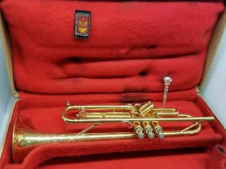 Vintage G.  Leblanc Paris Trumpet Gold Plated With Case & Mp.