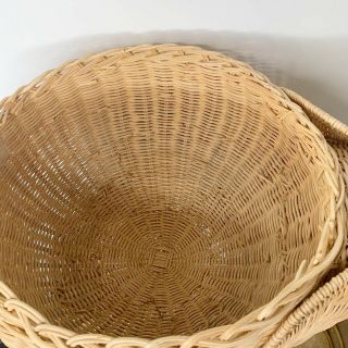 Vintage Wicker Rattan Elephant Planter Basket Woven Nursery Large 3
