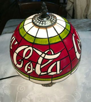 Tiffany Style Coca Cola Faux Stained Glass Lamp 16 