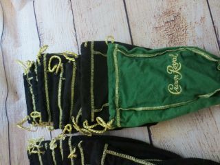Set of 27 Black Crown Royal Bags 2 Sizes 1 Green Bag Sewing Quilting Board Games 3