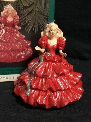 Hallmark Holiday Barbie Doll Ornament 1st Edition Keepsake Collectors Club 1996 2