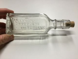 Vintage Sayman Products Clear Embossed Bottle St.  Louis