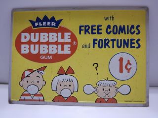 Tin Sign " Dubble Bubble " Gum Fleer Food Ad Vintage Art Poster Man Cave
