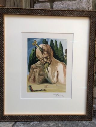 Salvador Dali Print - Signed W/ - Logician Devil - Stunning Custom Frame