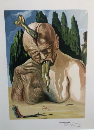Salvador Dali Print - Signed w/ - Logician Devil - Stunning Custom Frame 3