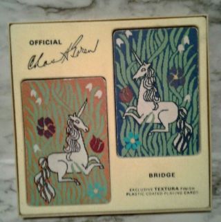 Vintage Unicorn Chas Goren 2 Deck Playing Cards Bridge Mid Century Modern
