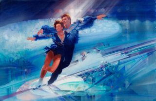Figure Skating - Visions Of Gold Print - Los Angeles 1984 Olympics Robert Peak
