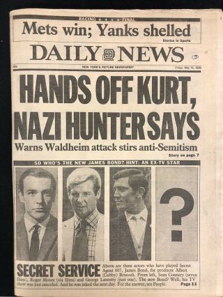 1986 May 16 Daily News Newspaper Hands Off Kurt,  Nazi Hunter Says Pgs 1 - 84