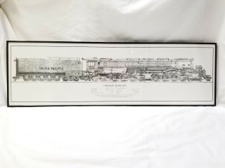 William D.  Berkompas Union Pacific " Big Boy " 4 - 8 - 8 - 4 Locomotive Drawing Print