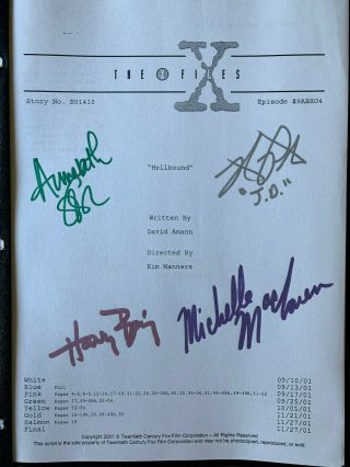 Autographed Hellbound X - Files White Production Script