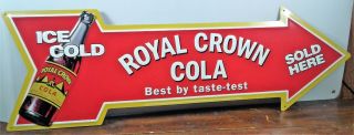 Royal Crown Cola Soft Drink Arrow Shape Metal Sign Advertising Soda Rc Coke