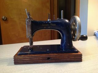 Vintage Junior Miss Metal Hand Crank Sewing Machine Toy