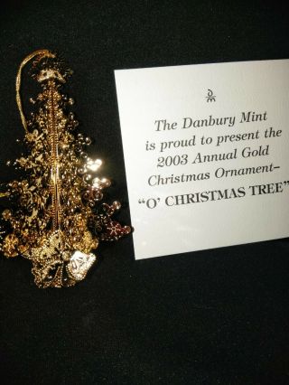 Baldwin 24 Kt Gold Finished 3d Christmas Tree Ornament For Danbury 2003