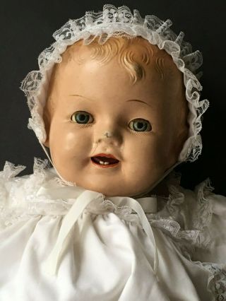 Large Antique Composition Chubby Baby Doll 27 " 1930s Composition Doll Sleep Eyes