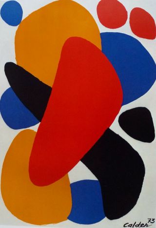 Alexander Calder " Boomerang Tel Aviv " 1973 Plate Signed Offset Lithograph Poster