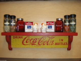 Coca - Cola Wooden Shelf W/ 4 " Deep Shelf Crafted From 1960 