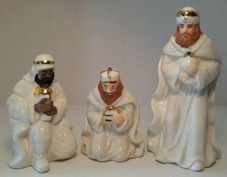 Home For The Holidays Set Of 3 Nativity 2003 White Gold 6 " Wise Men Kings