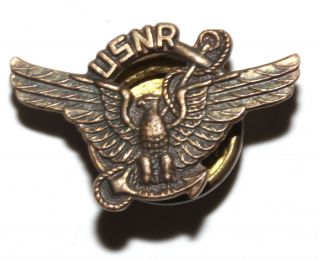 Vintage Wwii Usnr Us Navy Reserve Eagle Screwback Military Pinback