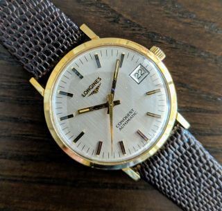 Vintage Longines Conquest Automatic Goldplated Hf Watch,  Cal.  431 36000bph,  Runs
