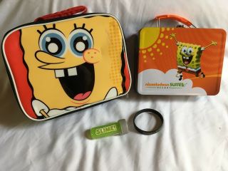2 Nickelodeon Spongebob Squarepants Lunch Boxs,  Slime And Wristband 2010 -
