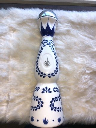 Clase Azul Reposado Tequila Empty 750ml Bottle Hand Painted W/ Bell On Top