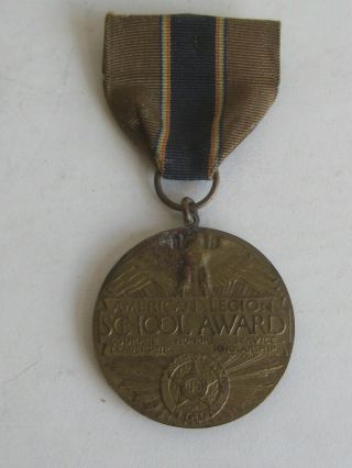 Vtg Wwii Medallic For God And Country American Legion School Award Medal Ribbon