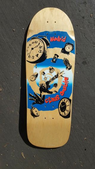 Vintage Nos Madrid Claus Grabke Rare Skateboard Deck Made In Usa 1986