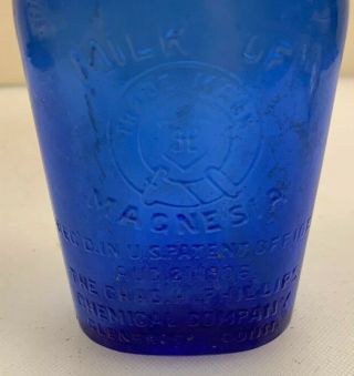 Milk of Magnesia Cobalt Blue Vintage Bottle Phillips Chemical 5” Glenbrook Conn 2