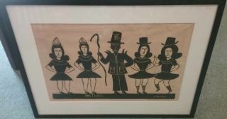 1960s Etching J.  Borges " Pasturil " South America Andy Warhol Style 21 " X 27 "