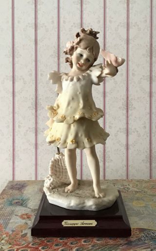 Florence Giuseppe Armani Butterfly Girl Italy Porcelain Figurine,  Tags