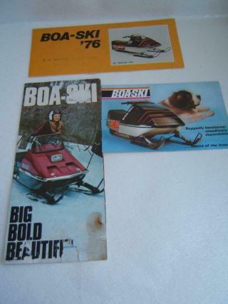 3 Vintage Boa Ski Brochures 1973 - 1974 - 1976