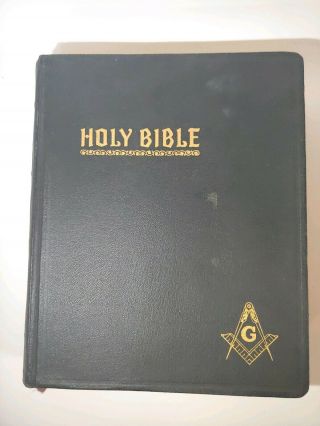 1955 Holy Bible Red Letter Masonic Edition Cyclopedic Indexed - Hertel