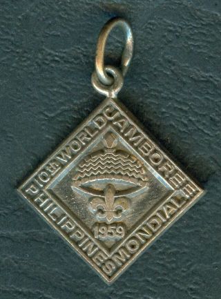 1959 Philippines Boy Scout 10th World Jamboree Small Square Pin