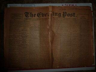 Vintage The Evening Post Wellington Zealand May 31st 1943 Usmc Marine Corps