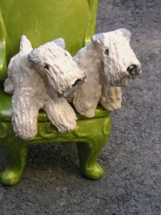 Soft Coated Wheaten Terrier Pair On A Ceramic Chair