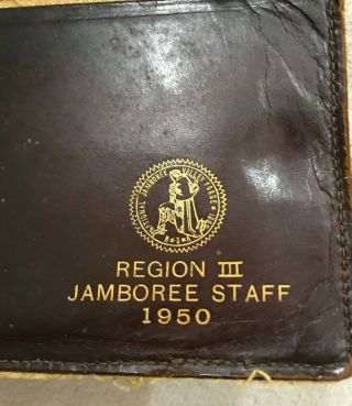 1950 Boy Scout National Jamboree Staff Wallet Region Iii Royal Guard Bsa