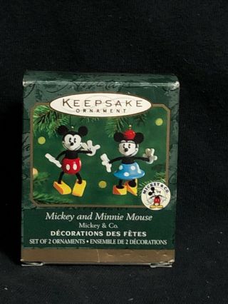Hallmark Keepsake Ornament Mickey And Minnie Mouse Miniature 2000