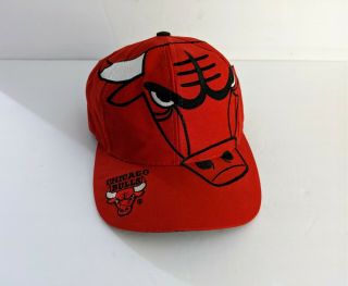 Vtg Chicago Bulls The Game Big Logo Snapback Hat Cap Nba Retro